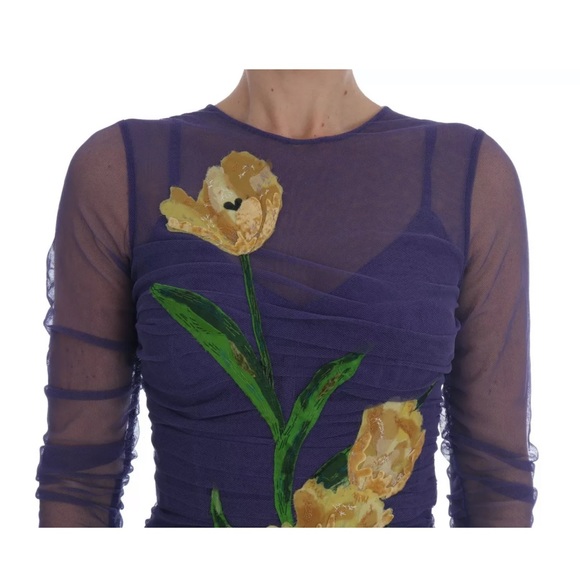 COPY - Dolce & Gabbana Purple Floral Tulip Dress IT44 - Picture 5 of 6